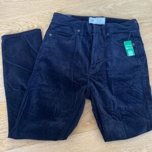 GAP petite vintage slim velvet high rise pants